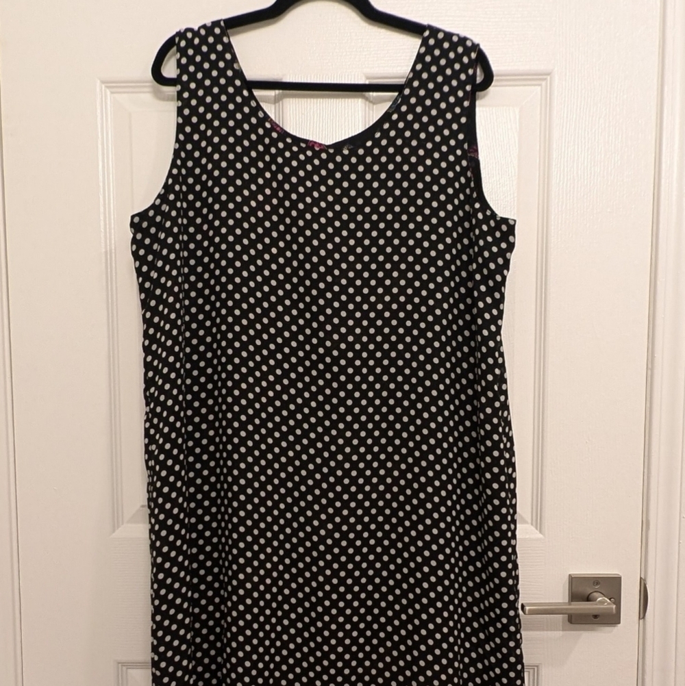 Reversible Black Maxi Dress Butterflies/polka Dots Sz 20 Whimsigoth Fairycore - Picture 3 of 7